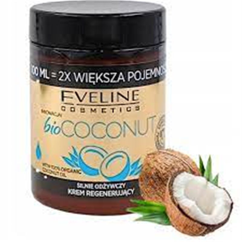 EVELINE Eveline BIO Coconut Silnie odżywczy krem regenerujący do twarzy 100ml - Drogeria Internetowa DrogeriaCoco.pl — Składniki i ocena
