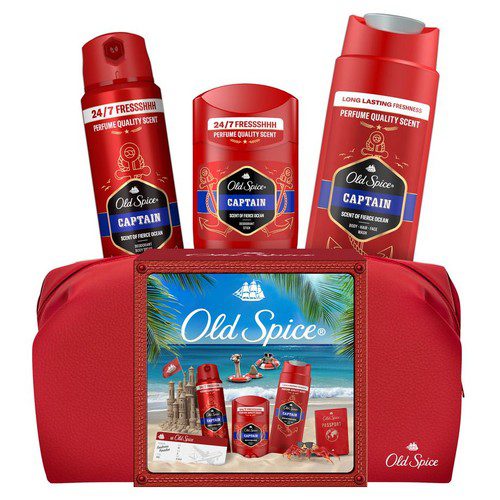 Old Spice Old Spice Capitan Zestaw w kosmetyczce - Sztyft+Żel+Dezodorant spray - Drogeria Internetowa DrogeriaCoco.pl