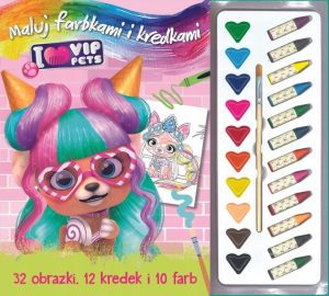 Kolorowanka I LOVE VIP PETS z kredkami i farbami