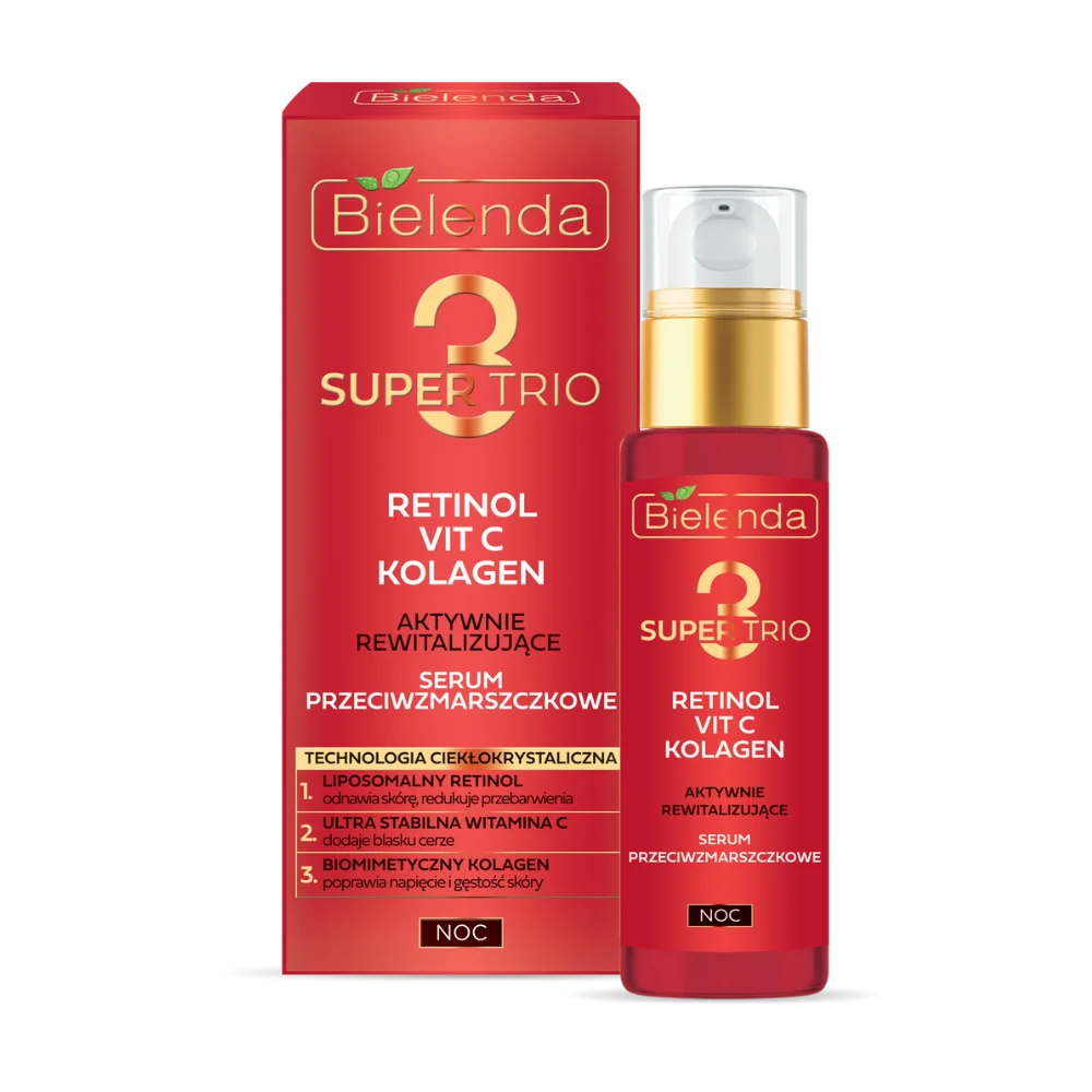 Bielenda Bielenda Super Trio Aktywnie rewitalizujące serum przeciwzmarszczkowe noc 30 ml - Drogeria Internetowa DrogeriaCoco.pl — Składniki i ocena