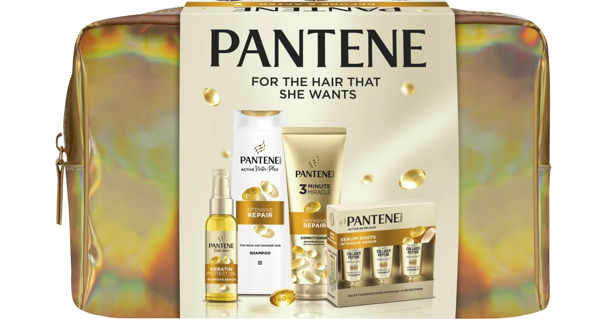 PANTENE Pantene Golden Bag Intensive Rapair Zestaw kosmetyków do włosów + kosmetyczka - Drogeria Internetowa DrogeriaCoco.pl — Składniki i ocena