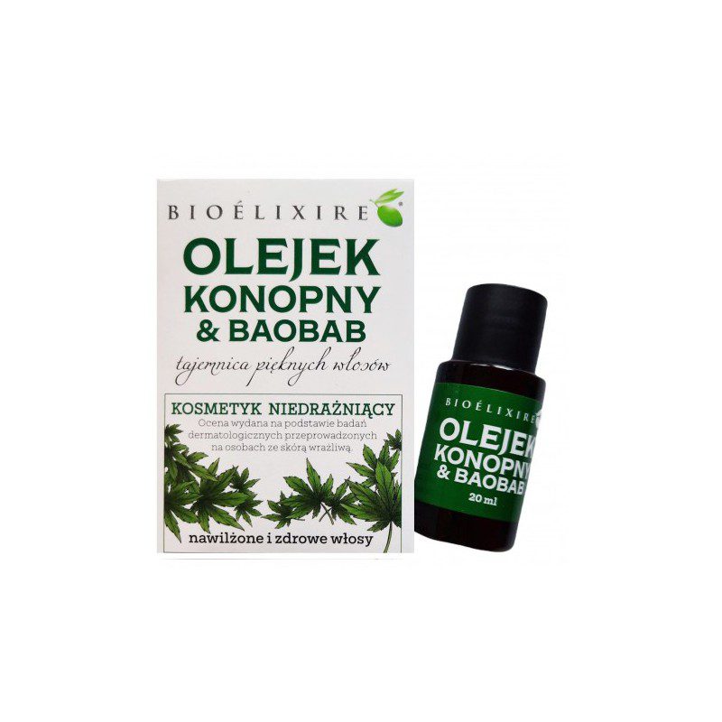 Bioelixire Bioelixire Olejek Konopny i Baobab do Włosów średnio i wysokoporowatych 20ml - Drogeria Internetowa DrogeriaCoco.pl — Składniki i ocena