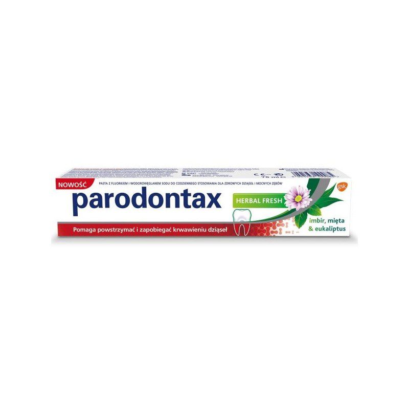 Parodontax Parodontax Herbal Fresh Toothpaste pasta do zębów przeciw krwawieniu dziąseł Imbir &amp; Mięta &amp; Eukaliptus 75ml - Drogeria Internetowa DrogeriaCoco.pl — Składniki i ocena