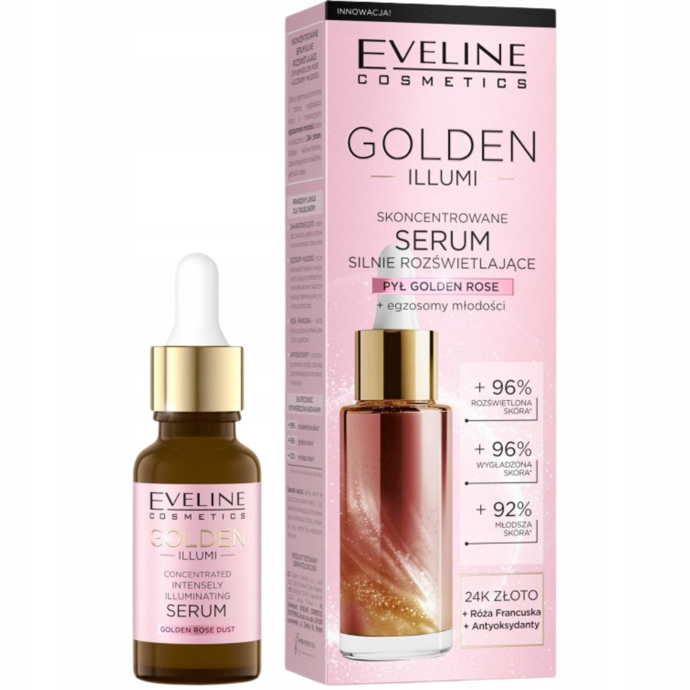 EVELINE Eveline 24K GOLD Rozświetlające serum z pyłkiem różanym 18 ml - Drogeria Internetowa DrogeriaCoco.pl