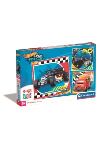 Clementoni SuperColor Puzzle 3&times;48 el. Hot Wheels dla dzieci