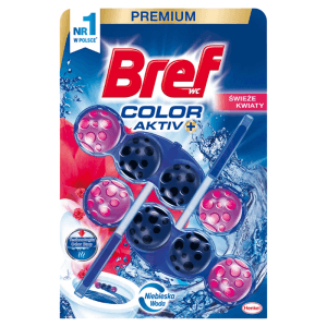 Bref Color Aktiv+ Zawieszka do WC Barwiąca wodę Świeże Kwiaty 2 sztuki