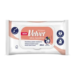Velvet Ultra Sensitive nawilżany papier toaletowy 48 szt.