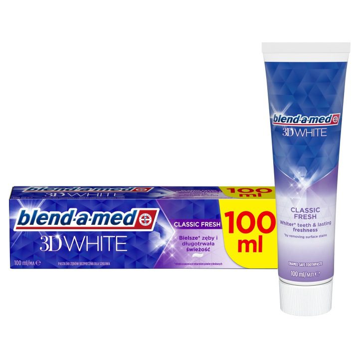blend-a-med Blend-a-med 3D White Classic Fresh Pasta do zębów 100ml - Drogeria Internetowa DrogeriaCoco.pl — Składniki i ocena