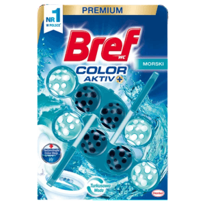 Bref Color Aktiv+ Zawieszka do WC Barwiąca wodę Morski 2 sztuki