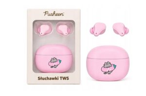 Pusheen Słuchawki bezprzewodowe TWS r&oacute;żowe + etui do rozm&oacute;w