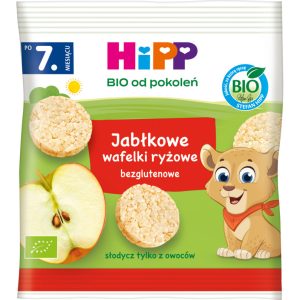 HiPP BIO Jabłkowe wafelki ryżowe bezglutenowe po 7. miesiącu 30 g
