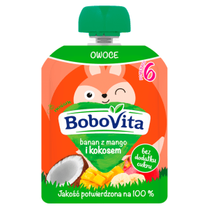 BoboVita Mus banan z mango i kokosem po 6 miesiącu 80g