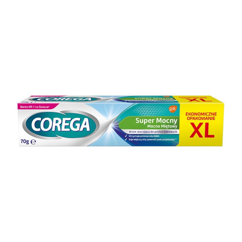 Corega Corega Krem mocujący do protez zębowych super mocny mocno miętowy 70 g - Drogeria Internetowa DrogeriaCoco.pl — Inhaltsstoffe i ocena