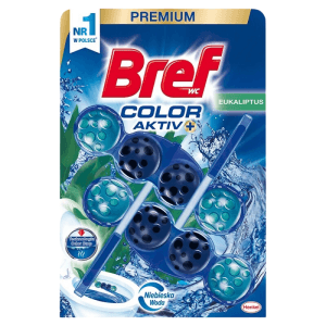 Bref Color Aktiv+ Zawieszka do WC Barwiąca wodę Eukaliptus 2 sztuki