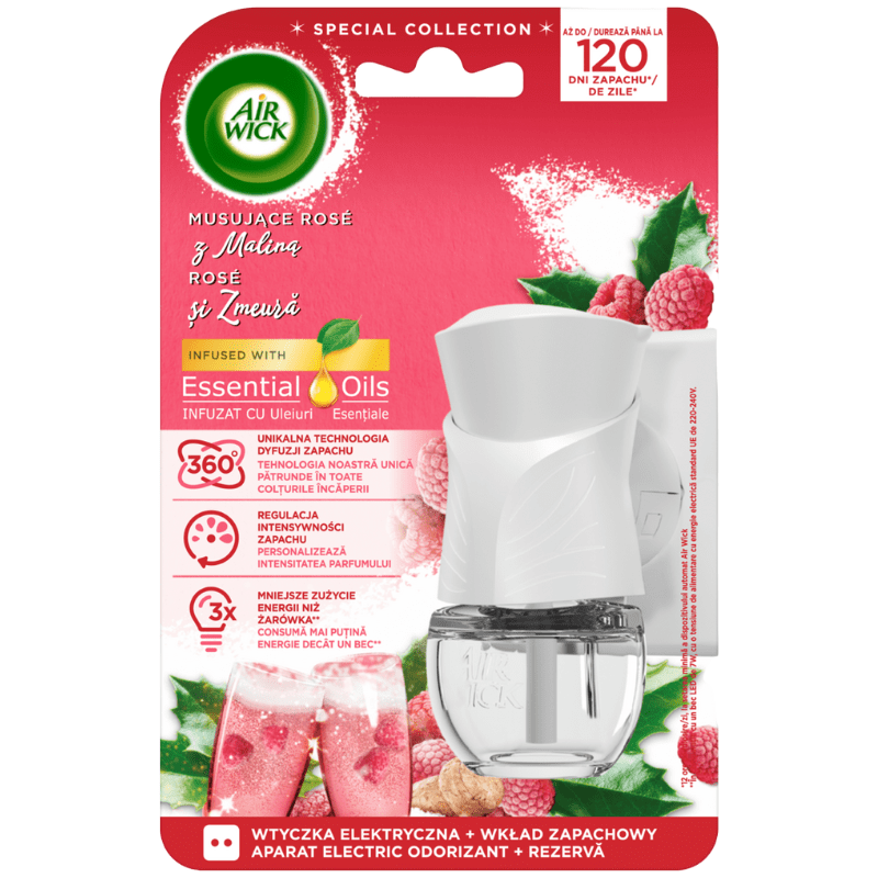 Air Wick Special Collection Musujące Ros&eacute; z Maliną Elektryczny Dyfuzor Zapachowy + Wkład 19ml