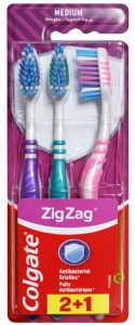 Colgate ZigZag szczoteczki do zęb&oacute;w średnie 3 sztuki