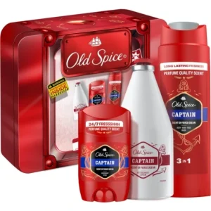 Old Spice Capitan Tin Box Zestaw &ndash; Sztyft+Żel+Woda po goleniu