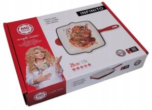 MG Home patelnia grillowa żeliwna ciężka 26 cm