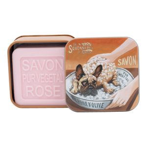 LA SAVONNERIE DE NYONS Mydło perfumowane w puszce, Róża, Psy
