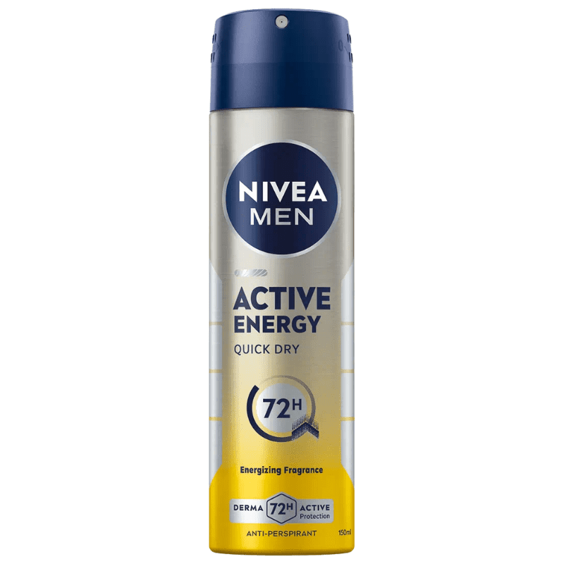 NIVEA MEN Nivea Men Active Energy 72H Antyperspirant spray męski 150ml - Drogeria Internetowa DrogeriaCoco.pl — Inhaltsstoffe i ocena