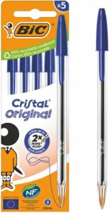 BIC Cristal Original długopis niebieski 5 szt. do pisania