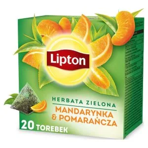 Lipton Herbata zielona Mandarynka i Pomarańcza piramidki