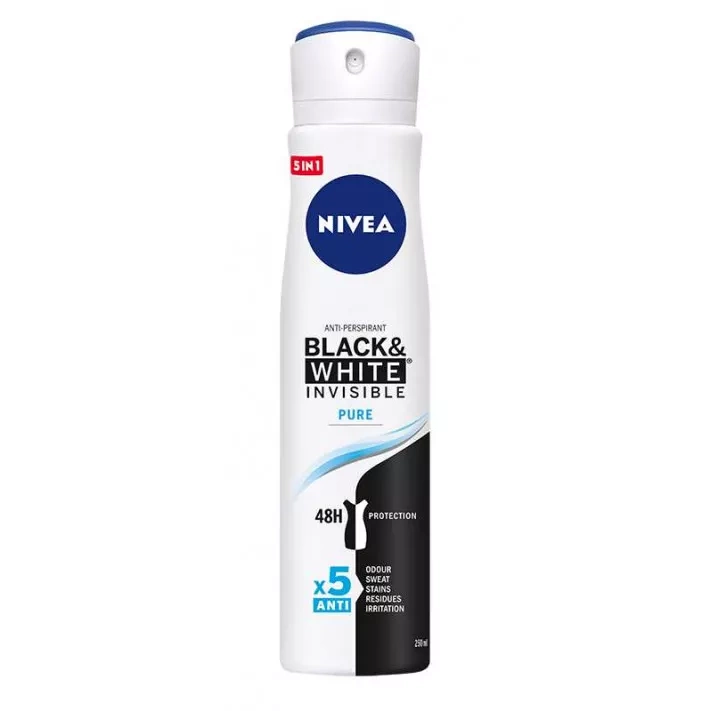 NIVEA NIVEA Black&amp;White Invisible Antyperspirant w sprayu Pure 250ml - Drogeria Internetowa DrogeriaCoco.pl — Składniki i ocena