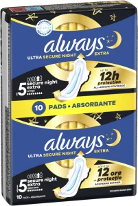 Always Ultra Podpaski higieniczne na noc ze skrzydełkami