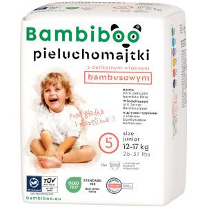 Bambiboo Pieluchomajtki z wł&oacute;knem bambusowym, 12-17 kg, rozm. 5, 15 szt.