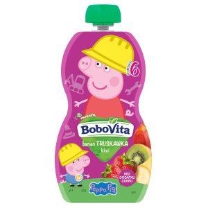 BoboVita Peppa Pig Mus w tubce banan, truskawka