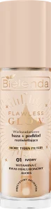 Bielenda Flawless Glow Baza + podkład, wielozadaniowa, rozświetlająca, nr 01 Ivory