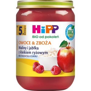 HiPP BIO Owoce&Zboża Maliny i jabłka z kleikiem ryżowym po 5. miesiącu 190g