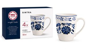 porcelanowe kubki 350 ml zestaw 4 MG Home SINTRA