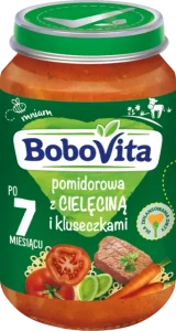 BoboVita Pomidorowa z Cielęciną i Kluseczkami po 7 miesiącu 190g