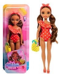 Barbie Dream Besties lalka w czerwonym stroju kąpielowym