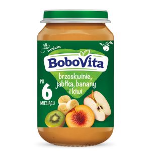 BoboVita Brzoskwinie, jabłka, banany i kiwi po 6. m-cu 190g