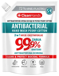 CleanHands mydło w płynie antybakteryjne Peony&Cotton 1000