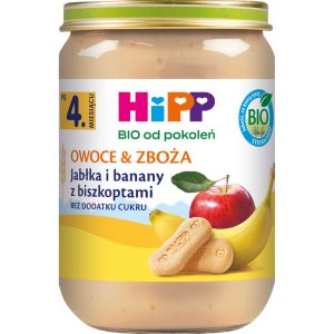 HiPP BIO Owoce&Zboża Jabłka i banany z biszkoptami po 4. miesiącu 190g