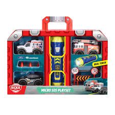 Dickie Toys SOS Zestaw 3 pojazdy z latarką dla dzieci