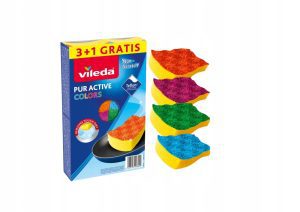 Vileda Pur Active Colors zmywaki kuchenne profilowane 4 szt.