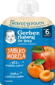 GERBER Natural deserek w tubce Jabłko Morela 80 g