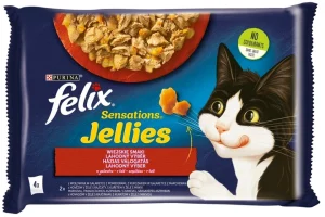 FELIX Sensations Jellies Wiejskie Smaki w Galaretce &ndash; karma dla kot&oacute;w 4 x 85 g
