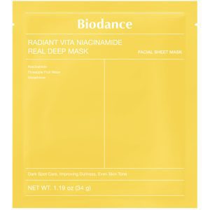 BIODANCE Radiant Vita Niacinamide Real Deep maska w płachcie, hydrożelowa, rozświetlająca 1 szt.
