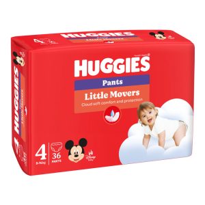 HUGGIES Little Movers Pants pieluchomajtki, rozm. 4, 9-14 kg 36 szt.