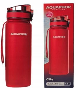 Butelka filtrująca Aquaphor City 0,5 l &ndash; czerwona