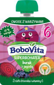 BoboVita Superbohater mus w tubce Burak z Jagodą 80 g