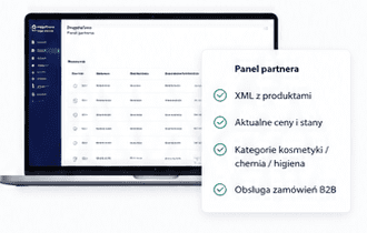 Panel partnera B2B Drogeria COCO z listą produktów i warunkami współpracy