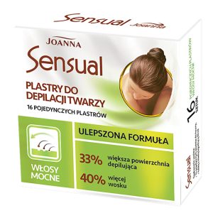 JOANNA Sensual plastry do depilacji twarzy z woskiem, włosy mocne 16 szt.
