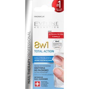 EVELINE COSMETICS Nail Therapy Professional 8w1 Total Action odżywka do paznokci, skoncentrowana 12 ml