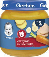GERBER danie w słoiczku, Jarzynki z cielęciną, po 5. m-cu życia 125 g